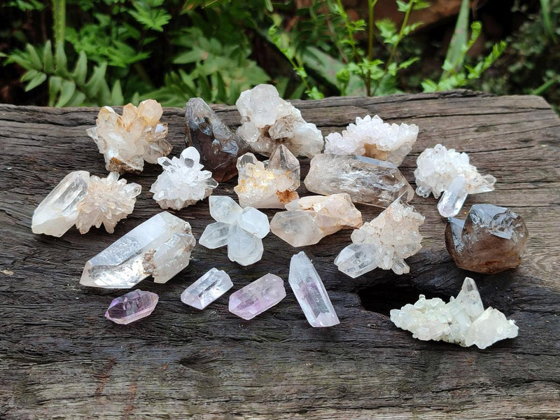 Natural Mixed Minerals of Brandberg Crystals and Clusters x 22 From Brandberg, Namibia - Toprock Gemstones and Minerals 