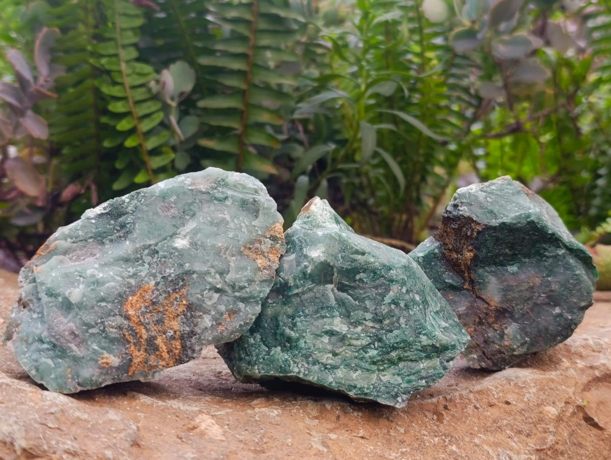 Natural Swazi Jade Cobbed Specimens x 12 From Swaziland - Toprock Gemstones and Minerals 