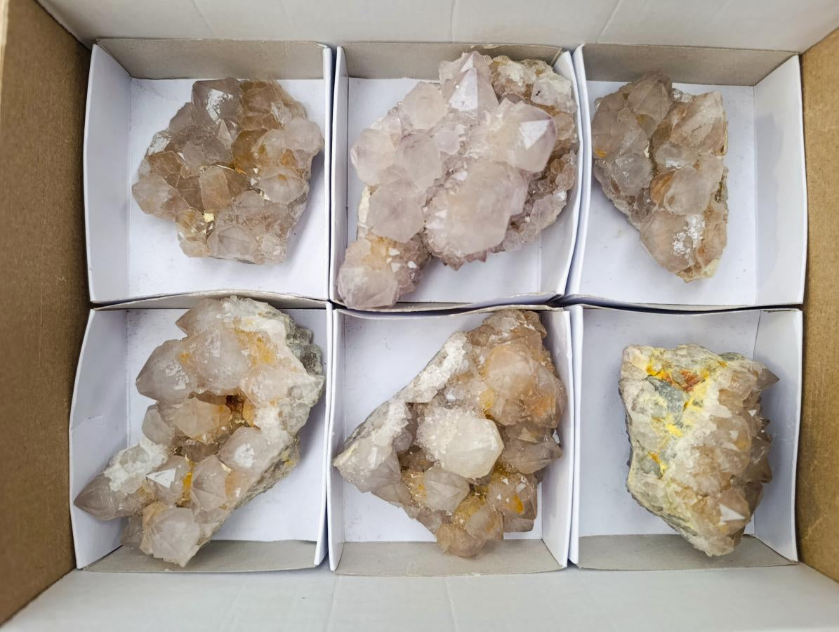 Natural Smokey Ametrine Spirit Clusters x 6 From Boekenhouthoek, South Africa - Toprock Gemstones and Minerals 