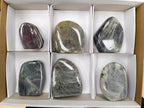 Polished Rare Purple Sunset Flash Labradorite Standing Free Forms x 6 From Madagascar - Toprock Gemstones and Minerals 