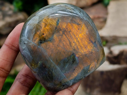 Polished Rare Purple Sunset Flash Labradorite Standing Free Forms x 6 From Madagascar - Toprock Gemstones and Minerals 