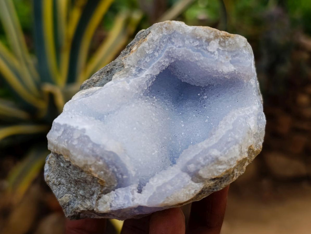 Natural Blue Lace Agate Geode Specimens x 6 From Nsanje, Malawi - Toprock Gemstones and Minerals 