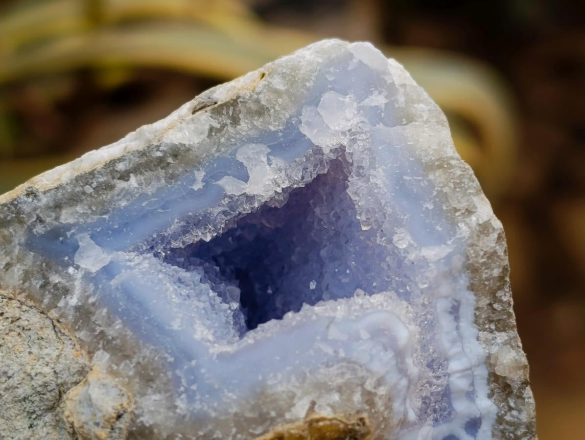 Natural Blue Lace Agate Geode Specimens x 6 From Nsanje, Malawi - Toprock Gemstones and Minerals 