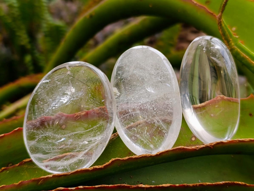 Polished Clear Quartz Crystal Galets x 35 From Madagascar - Toprock Gemstones and Minerals 