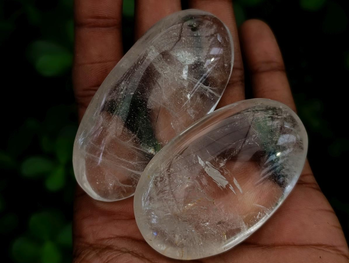 Polished Clear Quartz Crystal Galets x 35 From Madagascar - Toprock Gemstones and Minerals 