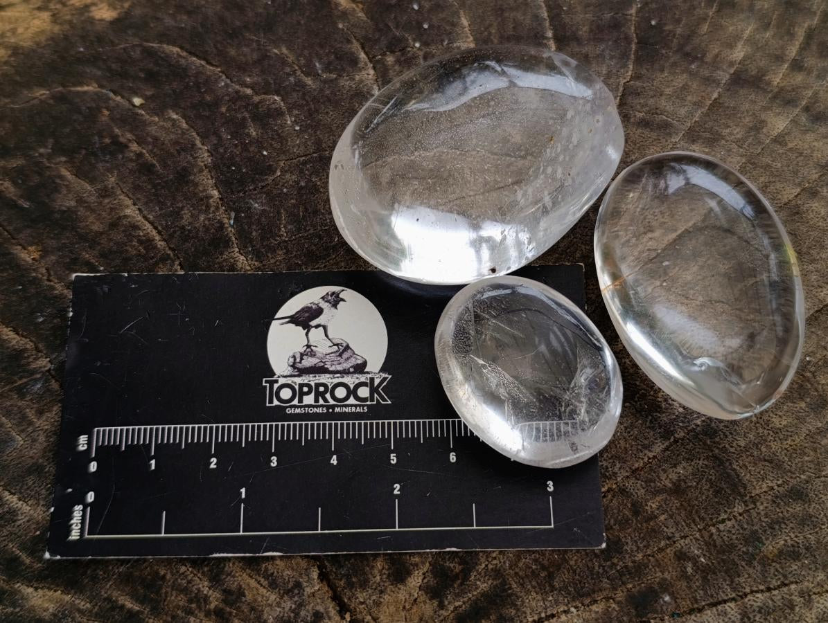 Polished Clear Quartz Crystal Galets x 35 From Madagascar - Toprock Gemstones and Minerals 