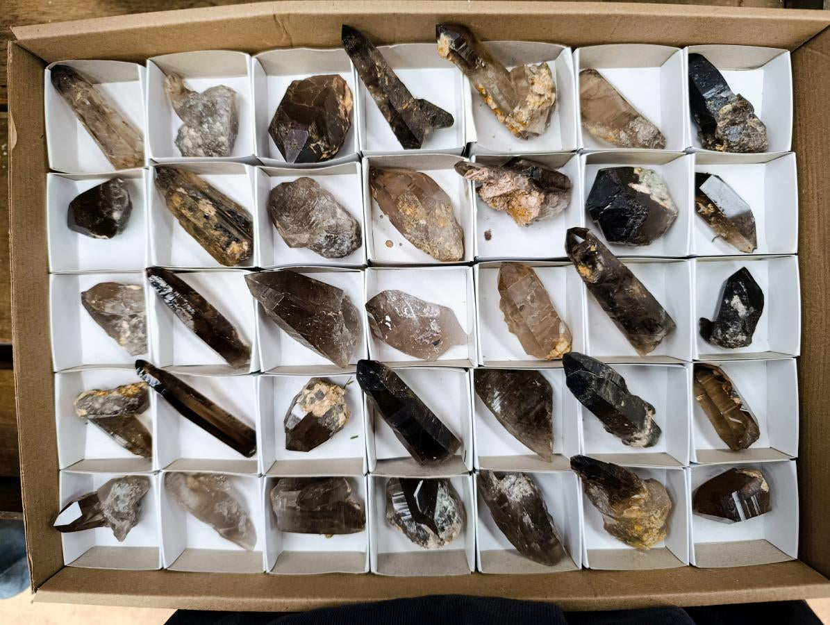 Natural Smokey Quartz Crystals x 35 From Mulanje, Malawi - Toprock Gemstones and Minerals 