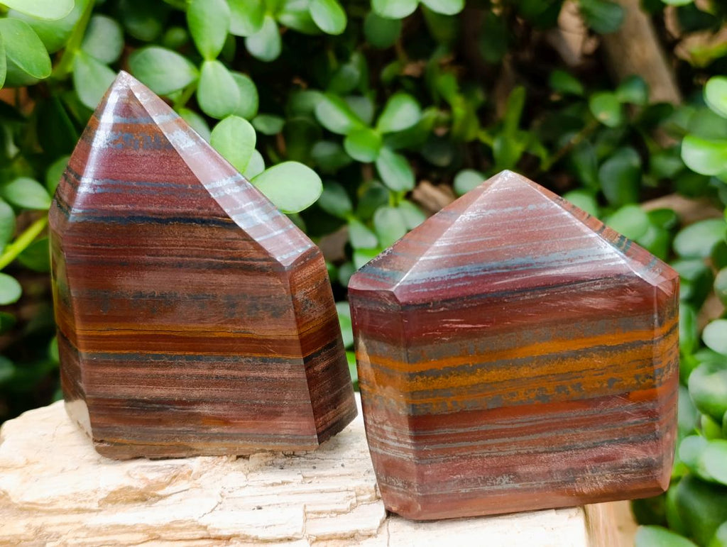 Polished Banded Tiger Iron Display Crystals x 4 From South Africa - Toprock Gemstones and Minerals 