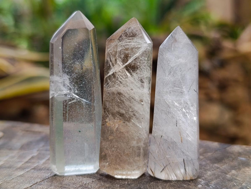 Polished Quartz Crystals With Inclusions x 17 From Madagascar - Toprock Gemstones and Minerals 