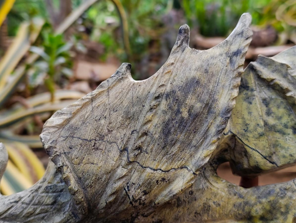 Large Hand Made Leopard Stone Dragon Carving x 1 From Nyanga, Zimbabwe - Toprock Gemstones and Minerals 