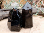 Polished Smokey Window Quartz Crystals x 2 From Madagascar - Toprock Gemstones and Minerals 