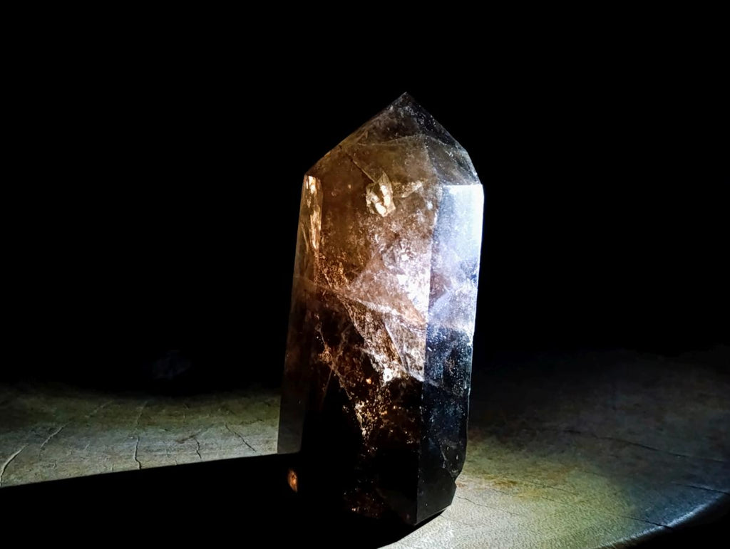 Polished Smokey Window Quartz Crystals x 2 From Madagascar - Toprock Gemstones and Minerals 