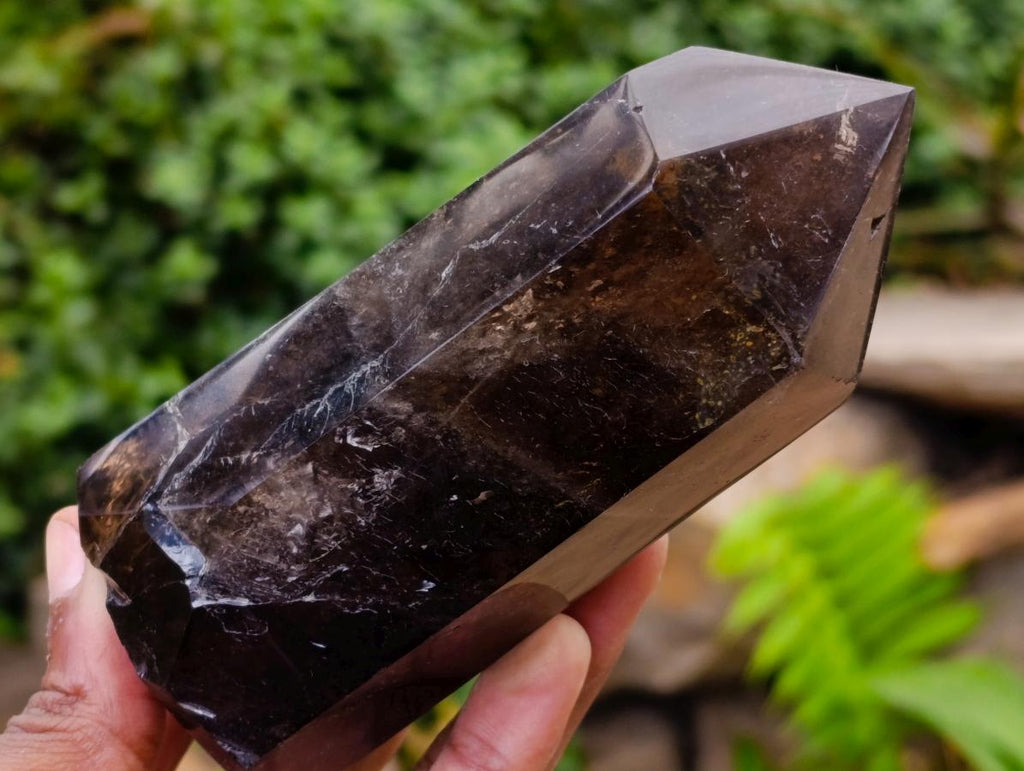 Polished Smokey Window Quartz Crystals x 2 From Madagascar - Toprock Gemstones and Minerals 