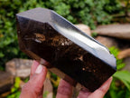 Polished Smokey Window Quartz Crystals x 2 From Madagascar - Toprock Gemstones and Minerals 