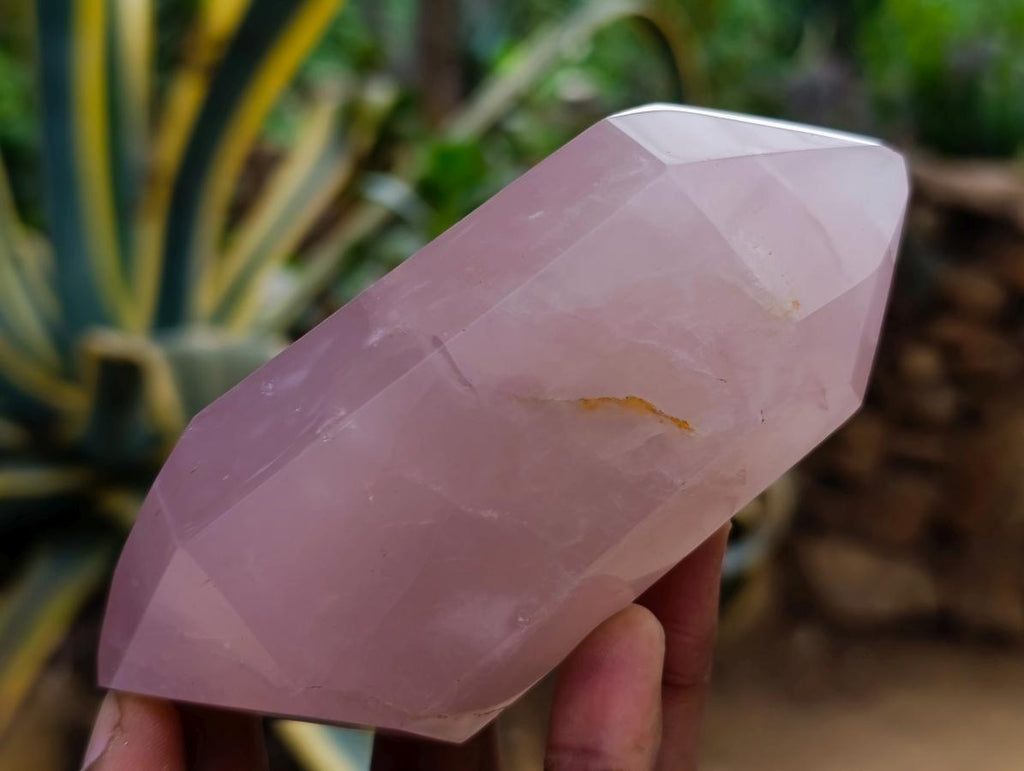 Polished Double Terminated Gemmy Rose Quartz Crystals x 6 From Madagascar - Toprock Gemstones and Minerals 