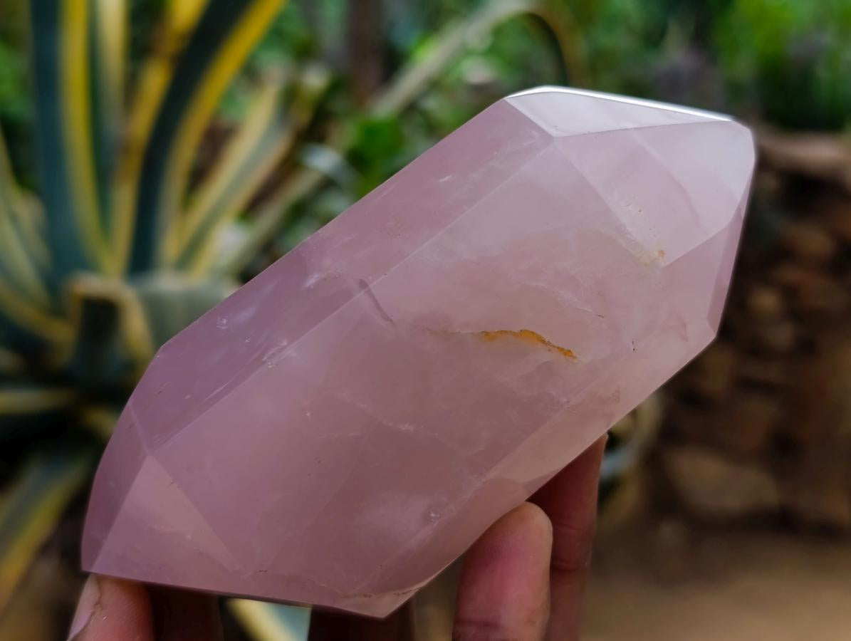 Polished Double Terminated Gemmy Rose Quartz Crystals x 6 From Madagascar - Toprock Gemstones and Minerals 