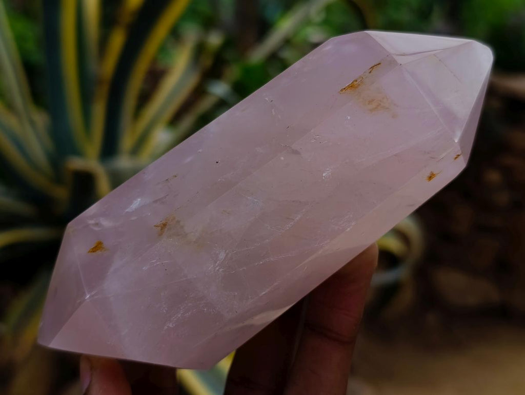 Polished Double Terminated Gemmy Rose Quartz Crystals x 6 From Madagascar - Toprock Gemstones and Minerals 