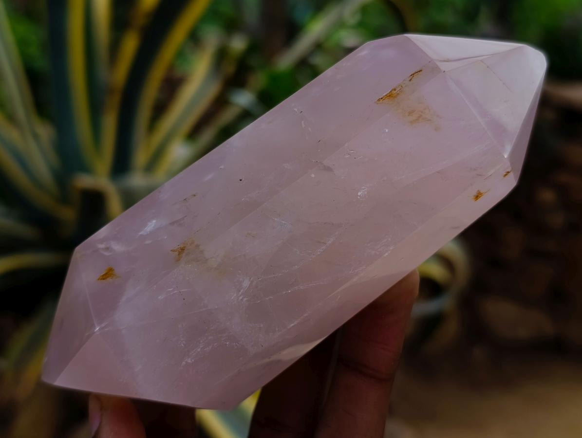 Polished Double Terminated Gemmy Rose Quartz Crystals x 6 From Madagascar - Toprock Gemstones and Minerals 
