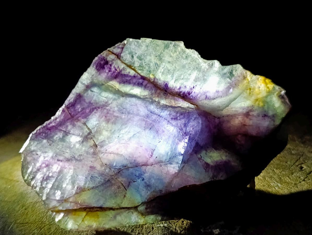 Polished Watermelon Fluorite Slices x 6 From Uis, Namibia - Toprock Gemstones and Minerals 