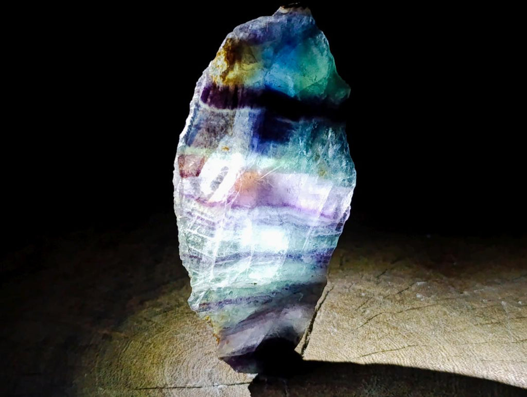 Polished Watermelon Fluorite Slices x 6 From Uis, Namibia - Toprock Gemstones and Minerals 