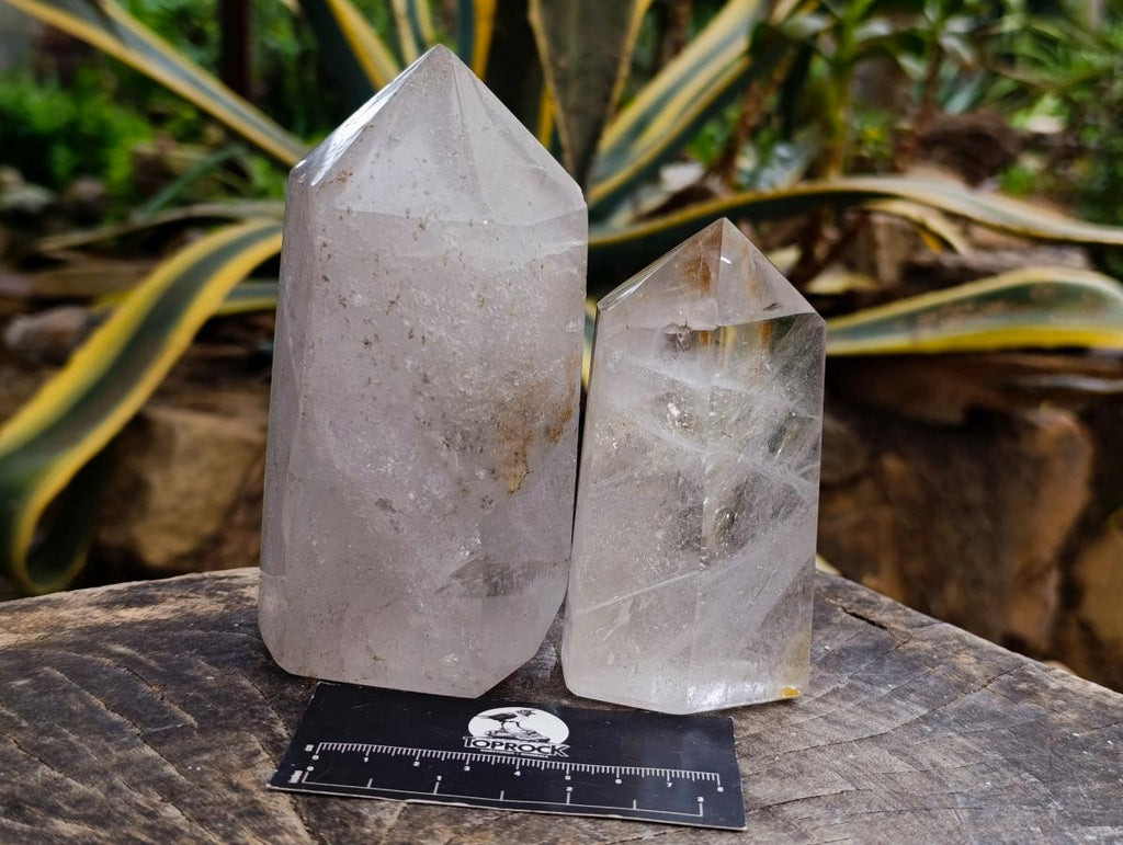 Polished Clear Quartz Display Crystals x 2 From Madagascar - Toprock Gemstones and Minerals 
