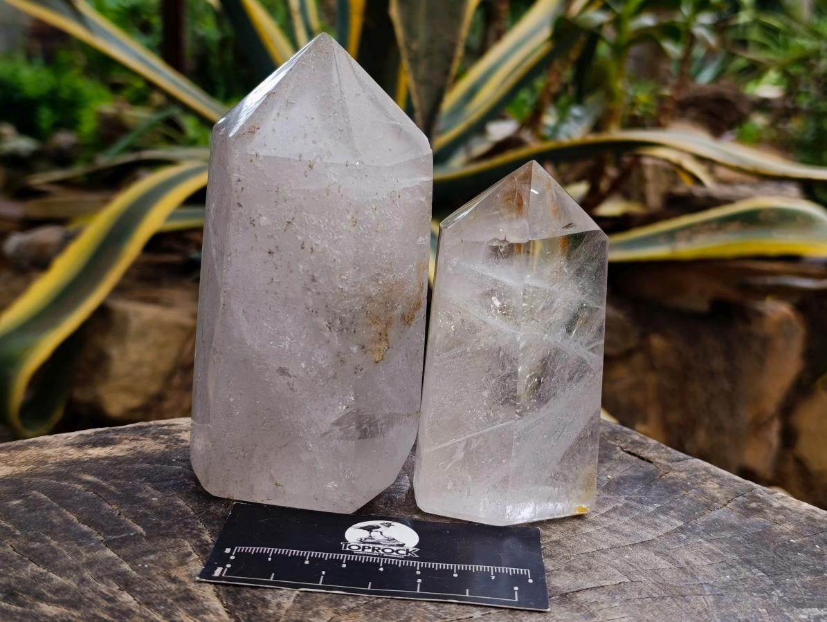 Polished Clear Quartz Display Crystals x 2 From Madagascar - Toprock Gemstones and Minerals 