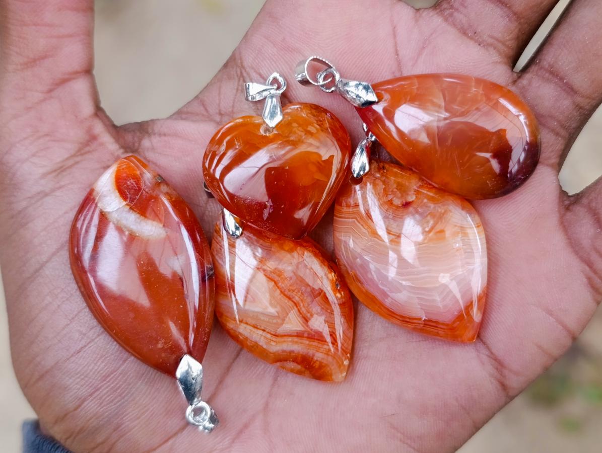 Polished Mixed Mineral Pendants x 20 From Madagascar - Toprock Gemstones and Minerals 