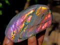 Polished Rare Purple Sunset Flash Labradorite Standing Free Forms x 12 From Madagascar - Toprock Gemstones and Minerals 