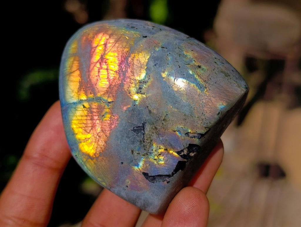 Polished Rare Purple Sunset Flash Labradorite Standing Free Forms x 12 From Madagascar - Toprock Gemstones and Minerals 