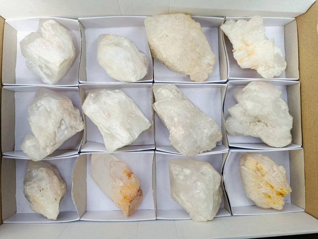 Natural Castle Quartz Crystals x 12 From Madagascar - Toprock Gemstones and Minerals 