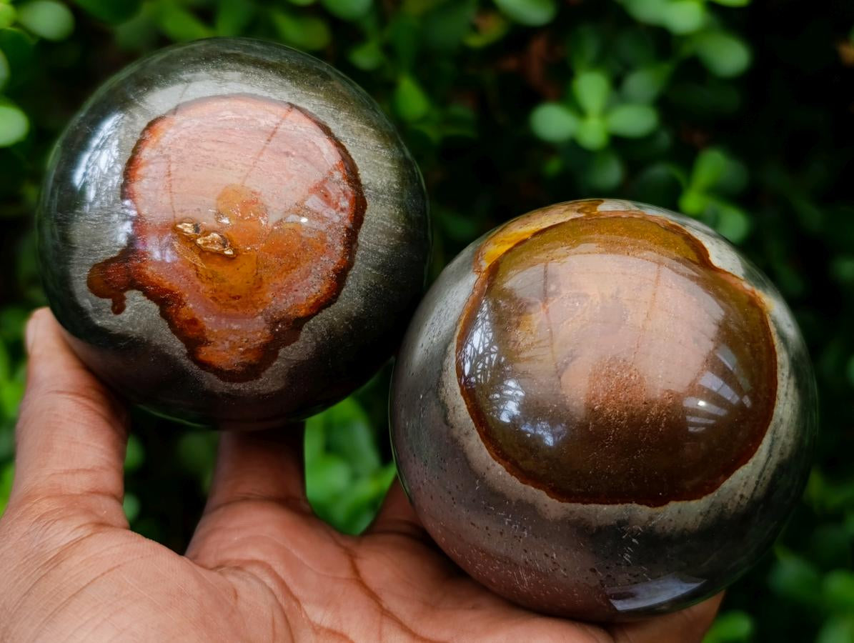 Polished Polychrome Jasper Spheres x 3 From NW Coast, Madagascar - Toprock Gemstones and Minerals 