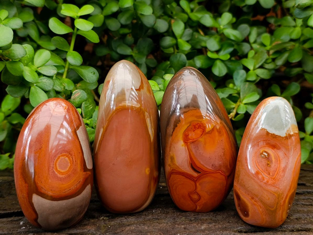 Polished Polychrome Jasper Standing Free Forms x 4 From NW Coast, Madagascar - Toprock Gemstones and Minerals 