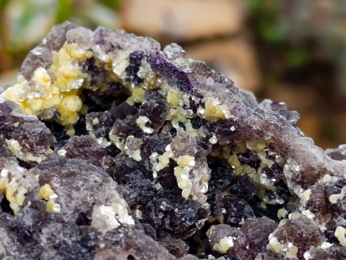 Natural Smokey Fluorite with Yellow Muscovite Mica Specimens x 2 From Erongo, Namibia - Toprock Gemstones and Minerals 