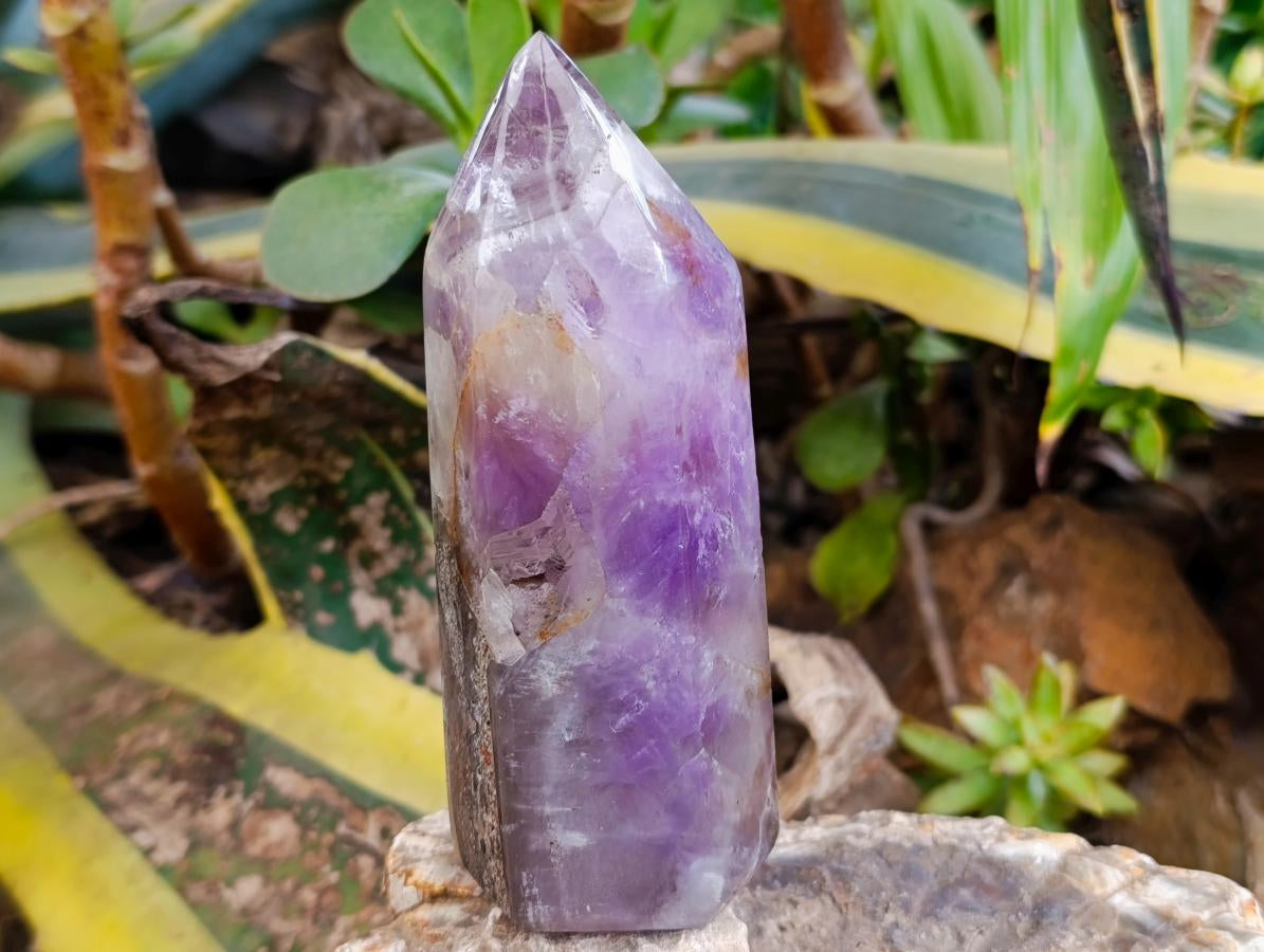 Polished Chevron Amethyst Crystals x 2 From Madagascar - Toprock Gemstones and Minerals 