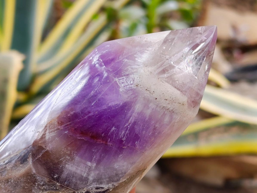 Polished Chevron Amethyst Crystals x 2 From Madagascar - Toprock Gemstones and Minerals 