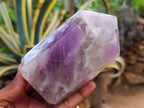 Polished Chevron Amethyst Crystals x 2 From Madagascar - Toprock Gemstones and Minerals 