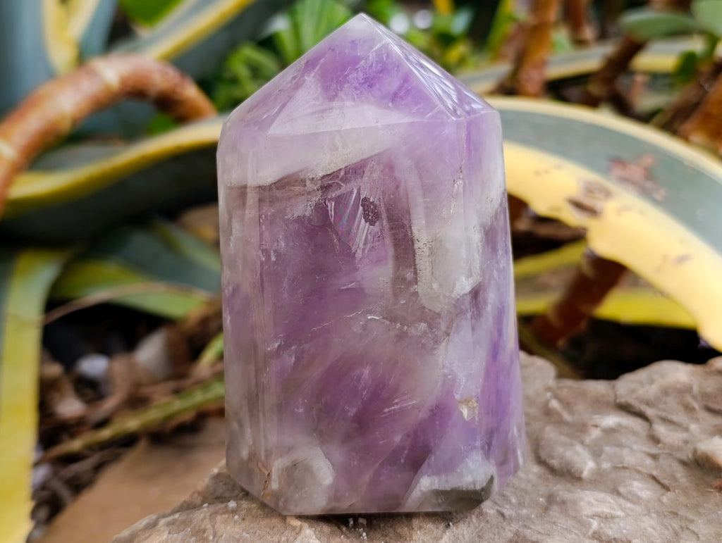 Polished Chevron Amethyst Crystals x 2 From Madagascar - Toprock Gemstones and Minerals 