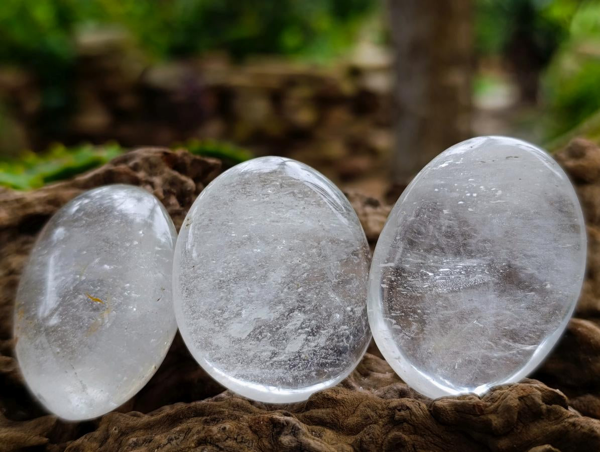 Polished Clear Quartz Crystal Galets x 24 From Madagascar - Toprock Gemstones and Minerals 