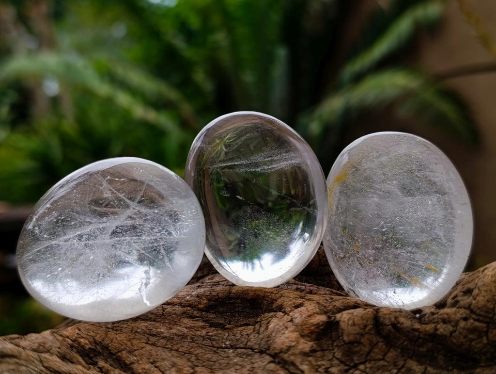 Polished Clear Quartz Crystal Galets x 24 From Madagascar - Toprock Gemstones and Minerals 