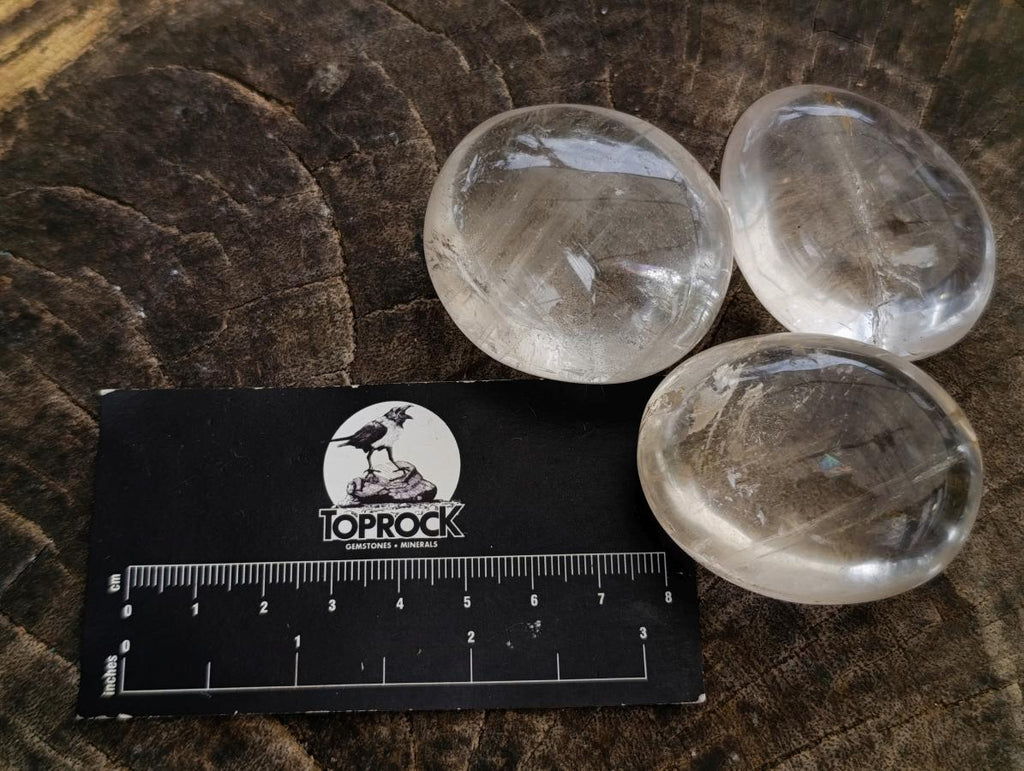 Polished Clear Quartz Crystal Galets x 24 From Madagascar - Toprock Gemstones and Minerals 