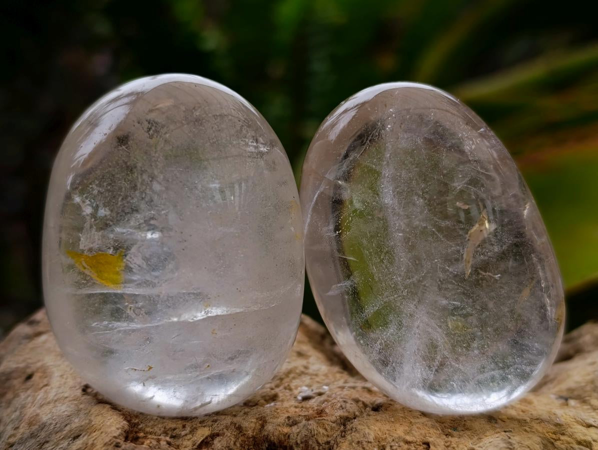 Polished Clear Quartz Crystal Galets x 24 From Madagascar - Toprock Gemstones and Minerals 