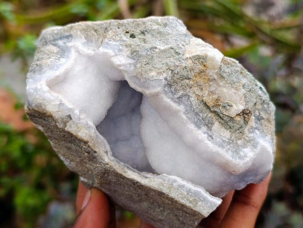 Natural Blue Lace Agate Geode Specimens x 12 From Nsanje, Malawi - Toprock Gemstones and Minerals 