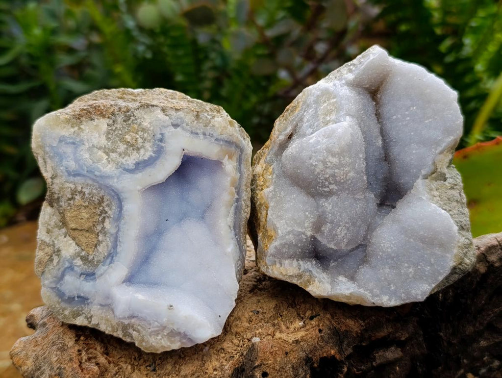 Natural Blue Lace Agate Geode Specimens x 12 From Nsanje, Malawi - Toprock Gemstones and Minerals 