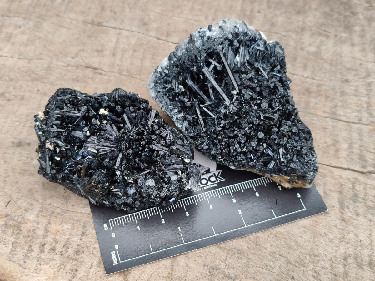 Natural Schorl Black Tourmaline Specimens x 6 From Erongo, Namibia - Toprock Gemstones and Minerals 