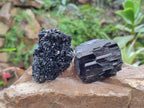 Natural Schorl Black Tourmaline Specimens x 6 From Erongo, Namibia - Toprock Gemstones and Minerals 