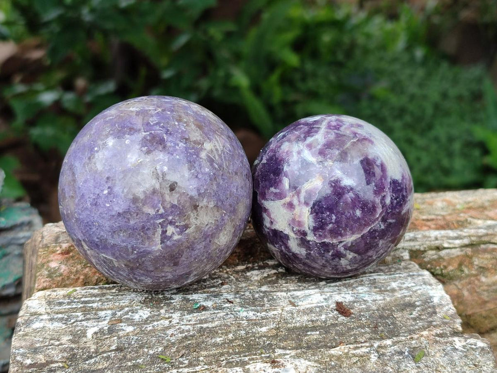 Polished Lepidolite Spheres x 4 From Ambatondrazaka, Madagascar - Toprock Gemstones and Minerals 