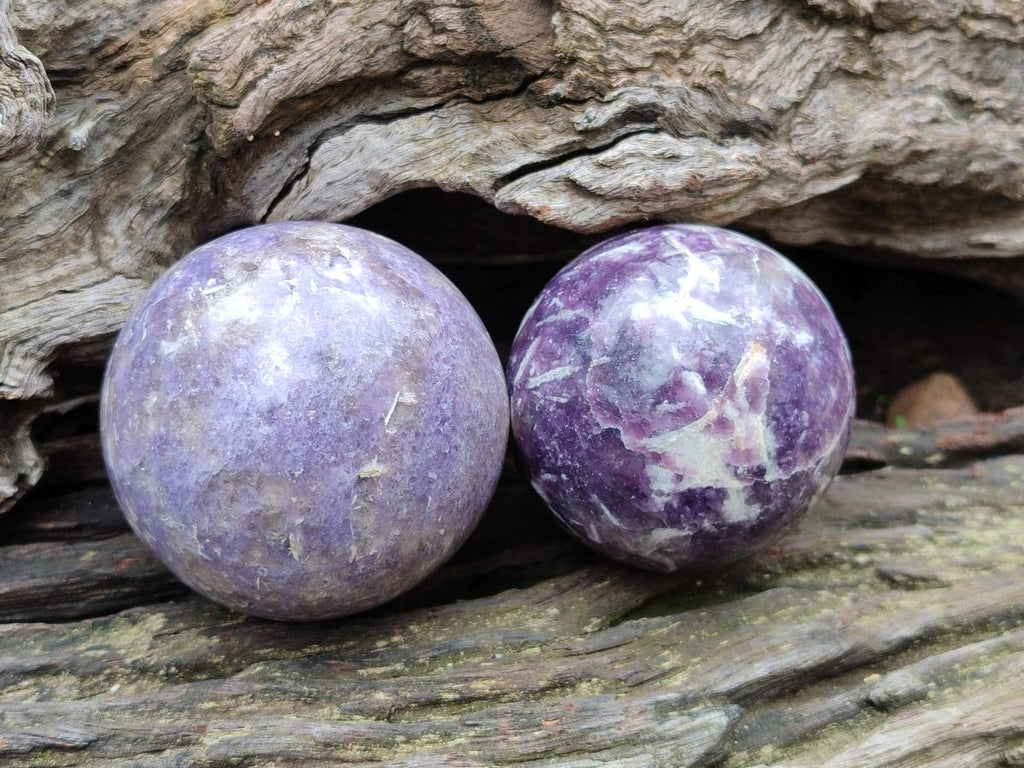 Polished Lepidolite Spheres x 4 From Ambatondrazaka, Madagascar - Toprock Gemstones and Minerals 