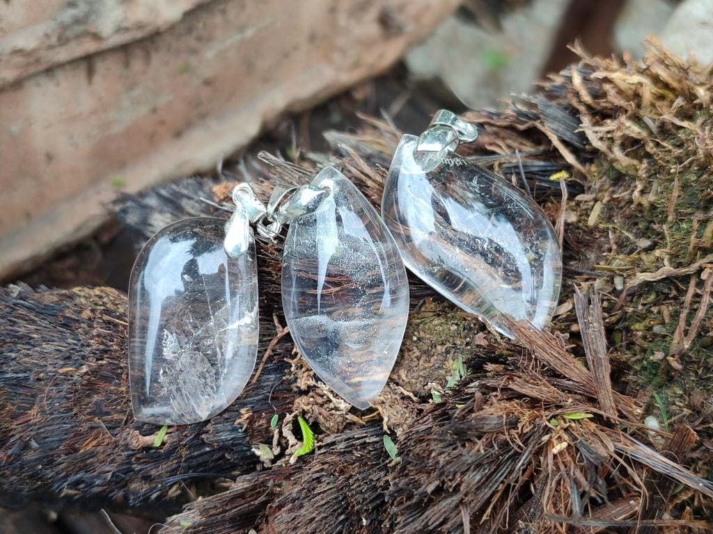 Polished Rock Crystal Pendants x 12 From Amoron’i Mania, Madagascar - Toprock Gemstones and Minerals 