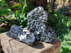 Natural Schorl Black Tourmaline with Feldspar Specimens x 2 From Erongo, Namibia - Toprock Gemstones and Minerals 