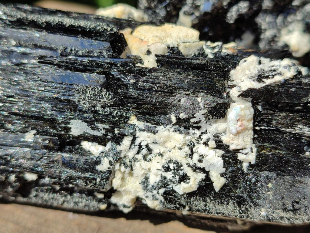 Natural Schorl Black Tourmaline with Feldspar Specimens x 2 From Erongo, Namibia - Toprock Gemstones and Minerals 